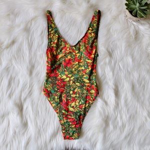 VINTAGE tropical mesh body suit